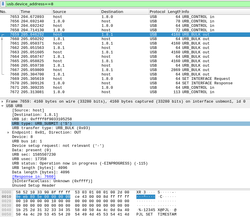 Printer-job data examined during reverse engineering